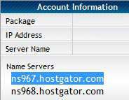 Hostgator Name Server Information